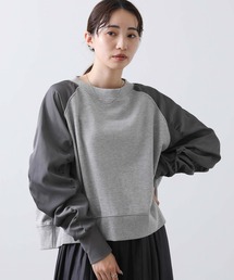 異素材配色ラグランカットソー