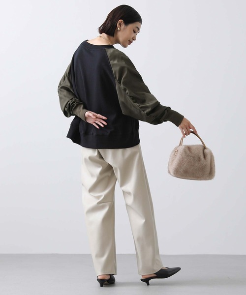 Gready Brilliant(グレディブリリアン)の「異素材配色ラグランカットソー(Tシャツ/カットソー・レディース・トップグレー/ブラック系・38)」の5枚目の写真