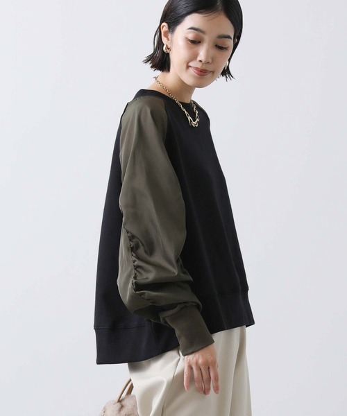 Gready Brilliant(グレディブリリアン)の「異素材配色ラグランカットソー(Tシャツ/カットソー・レディース・トップグレー/ブラック系・38)」の8枚目の写真