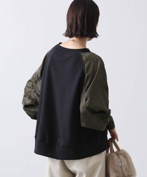 Gready Brilliant(グレディブリリアン)の「異素材配色ラグランカットソー(Tシャツ/カットソー・レディース・トップグレー/ブラック系・38)」の9枚目の写真