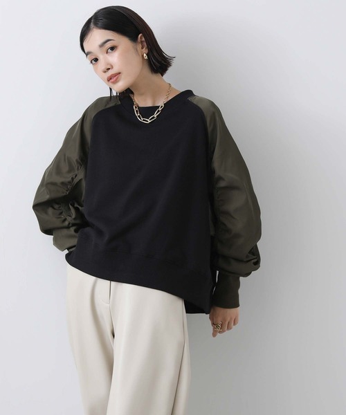 Gready Brilliant(グレディブリリアン)の「異素材配色ラグランカットソー(Tシャツ/カットソー・レディース・トップグレー/ブラック系・38)」の11枚目の写真