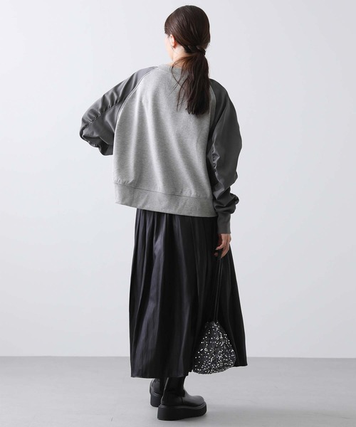 Gready Brilliant(グレディブリリアン)の「異素材配色ラグランカットソー(Tシャツ/カットソー・レディース・トップグレー/ブラック系・38)」の15枚目の写真