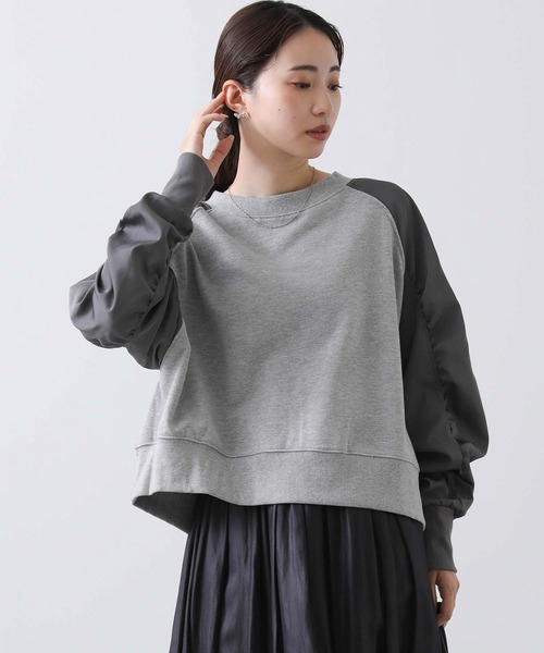 Gready Brilliant(グレディブリリアン)の「異素材配色ラグランカットソー(Tシャツ/カットソー・レディース・トップグレー/ブラック系・38)」の20枚目の写真