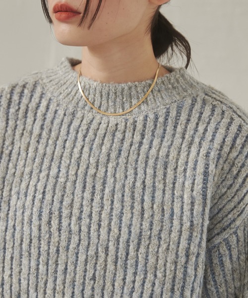 hunch（ハンチ）の「【WEB限定/別注】ジャガードショートニット（ニット/セーター・レディース・ブルー系その他/グレー系その他/ピンク系その他・FREE）」の4枚目の写真