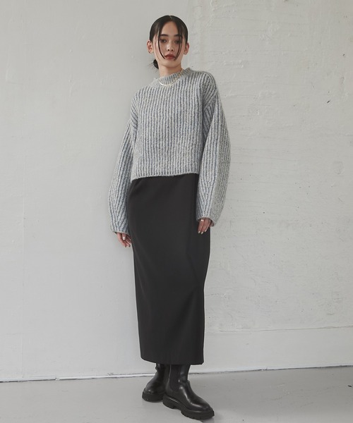 hunch（ハンチ）の「【WEB限定/別注】ジャガードショートニット（ニット/セーター・レディース・ブルー系その他/グレー系その他/ピンク系その他・FREE）」の7枚目の写真