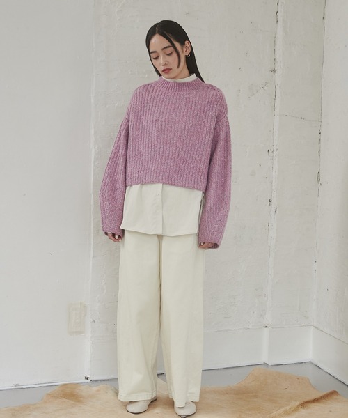 hunch（ハンチ）の「【WEB限定/別注】ジャガードショートニット（ニット/セーター・レディース・ブルー系その他/グレー系その他/ピンク系その他・FREE）」の13枚目の写真