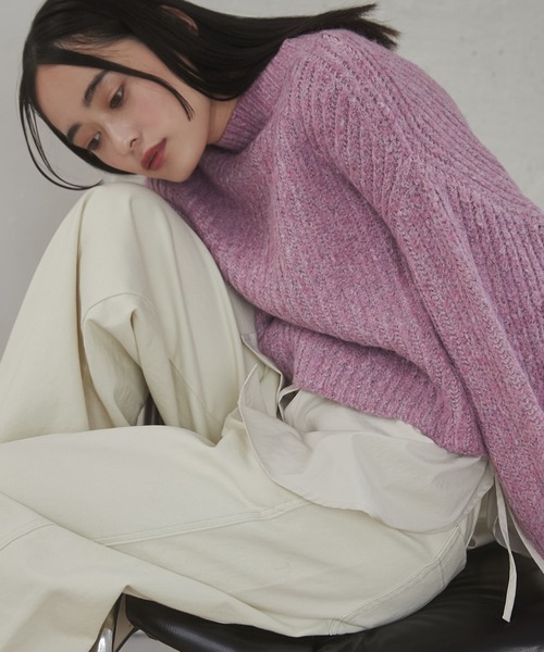 hunch（ハンチ）の「【WEB限定/別注】ジャガードショートニット（ニット/セーター・レディース・ブルー系その他/グレー系その他/ピンク系その他・FREE）」の14枚目の写真