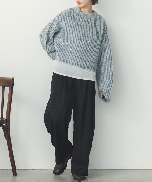 hunch（ハンチ）の「【WEB限定/別注】ジャガードショートニット（ニット/セーター・レディース・ブルー系その他/グレー系その他/ピンク系その他・FREE）」の22枚目の写真