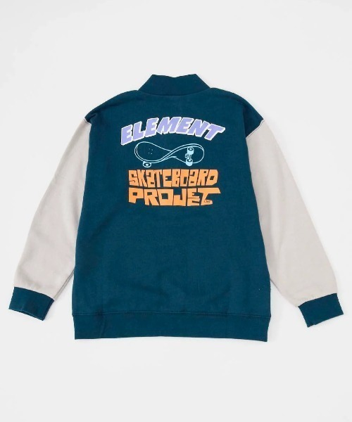 【セール】ELEMENT キッズ STADIUM YOUTH スウェットジャケット 【2024年秋冬モデル】/エレメントキッズバックプリントスタジャン風スウェット（スウェット）｜ELEMENT（エレメント）