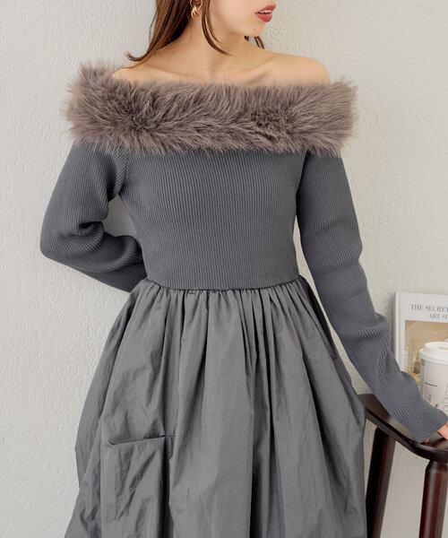 Chico（チコ）の「【SALON by Chico】ファー付きバルーンスカート