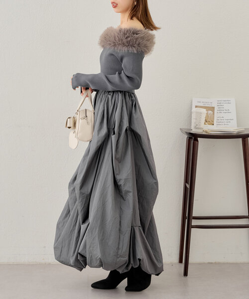 Chico（チコ）の「【SALON by Chico】ファー付きバルーンスカート