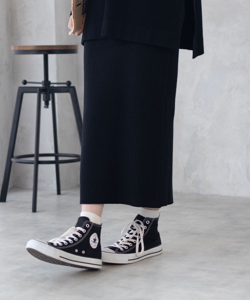 HusHusH（ハッシュアッシュ）の「HusHusH リブナロースカート（スカート・レディース・チャコールグレー/ブラック・M/L）」の3枚目の写真