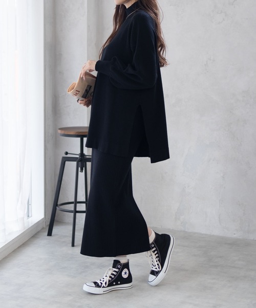 HusHusH（ハッシュアッシュ）の「HusHusH リブナロースカート（スカート・レディース・チャコールグレー/ブラック・M/L）」の4枚目の写真