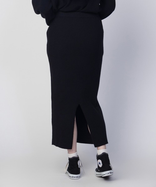 HusHusH（ハッシュアッシュ）の「HusHusH リブナロースカート（スカート・レディース・チャコールグレー/ブラック・M/L）」の6枚目の写真