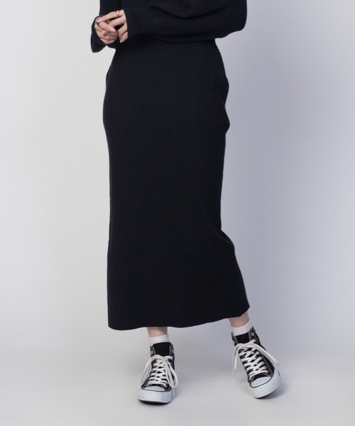 HusHusH（ハッシュアッシュ）の「HusHusH リブナロースカート（スカート・レディース・チャコールグレー/ブラック・M/L）」の7枚目の写真