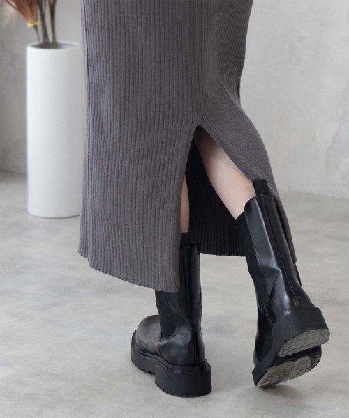 HusHusH（ハッシュアッシュ）の「HusHusH リブナロースカート（スカート・レディース・チャコールグレー/ブラック・M/L）」の13枚目の写真