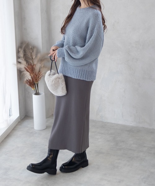 HusHusH（ハッシュアッシュ）の「HusHusH リブナロースカート（スカート・レディース・チャコールグレー/ブラック・M/L）」の12枚目の写真