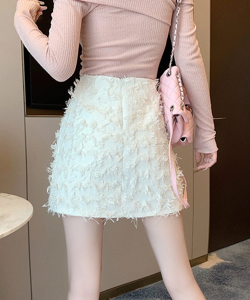 frunco（フランコ）の「フリンジ台形ミニスカート（スカート・レディース・ブラック/ホワイト/ピンク・MEDIUM）」の11枚目の写真