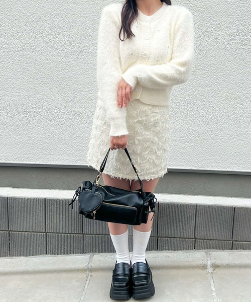 frunco（フランコ）の「フリンジ台形ミニスカート（スカート・レディース・ブラック/ホワイト/ピンク・MEDIUM）」の21枚目の写真