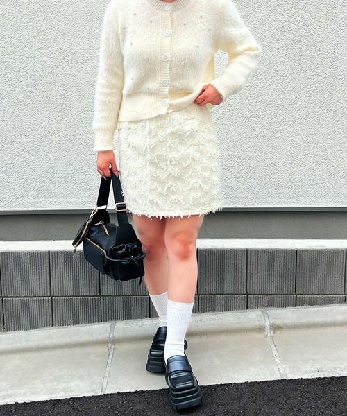 frunco（フランコ）の「フリンジ台形ミニスカート（スカート・レディース・ブラック/ホワイト/ピンク・MEDIUM）」の22枚目の写真