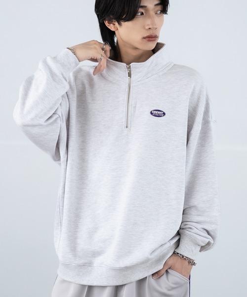 SIDEWAY STANCE(サイドウェイスタンス)の「【SIDEWAY STANCE】刺しゅう スウェット ハーフジップトレーナー(スウェット・メンズ・ブラック/ライトグレー系1/ネイビー系/ネイビー系1/ブラック系1/ライトグレー系/ライトグレー/ブラック系/ネイビー・LARGE/MEDIUM/SMALL/X-LARGE)」の5枚目の写真