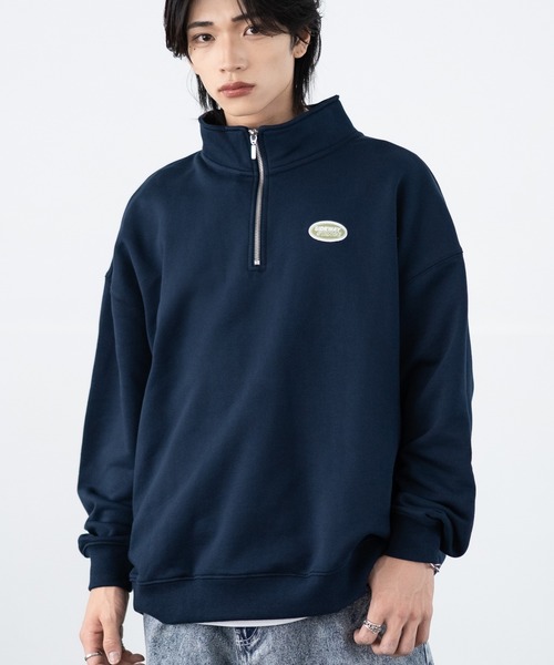 SIDEWAY STANCE(サイドウェイスタンス)の「【SIDEWAY STANCE】刺しゅう スウェット ハーフジップトレーナー(スウェット・メンズ・ブラック/ライトグレー系1/ネイビー系/ネイビー系1/ブラック系1/ライトグレー系/ライトグレー/ブラック系/ネイビー・LARGE/MEDIUM/SMALL/X-LARGE)」の8枚目の写真