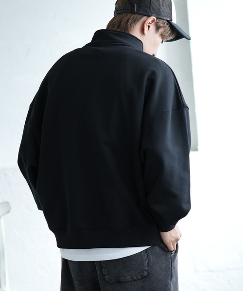 SIDEWAY STANCE(サイドウェイスタンス)の「【SIDEWAY STANCE】刺しゅう スウェット ハーフジップトレーナー(スウェット・メンズ・ブラック/ライトグレー系1/ネイビー系/ネイビー系1/ブラック系1/ライトグレー系/ライトグレー/ブラック系/ネイビー・LARGE/MEDIUM/SMALL/X-LARGE)」の11枚目の写真