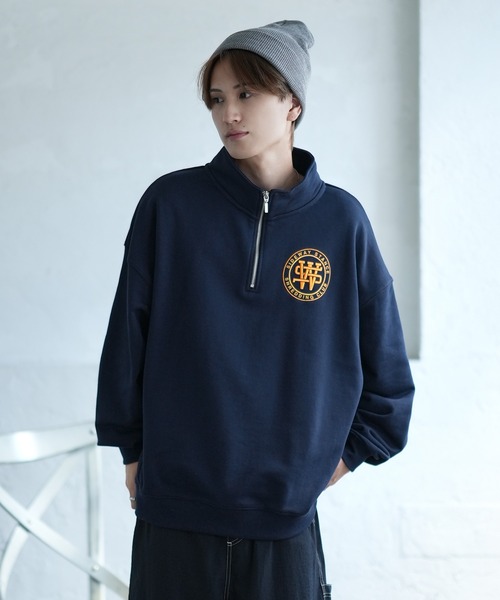 SIDEWAY STANCE(サイドウェイスタンス)の「【SIDEWAY STANCE】刺しゅう スウェット ハーフジップトレーナー(スウェット・メンズ・ブラック/ライトグレー系1/ネイビー系/ネイビー系1/ブラック系1/ライトグレー系/ライトグレー/ブラック系/ネイビー・LARGE/MEDIUM/SMALL/X-LARGE)」の16枚目の写真