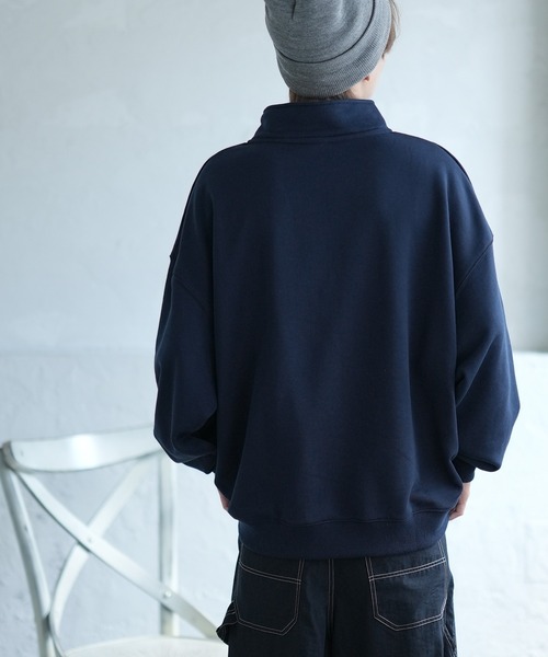 SIDEWAY STANCE(サイドウェイスタンス)の「【SIDEWAY STANCE】刺しゅう スウェット ハーフジップトレーナー(スウェット・メンズ・ブラック/ライトグレー系1/ネイビー系/ネイビー系1/ブラック系1/ライトグレー系/ライトグレー/ブラック系/ネイビー・LARGE/MEDIUM/SMALL/X-LARGE)」の17枚目の写真