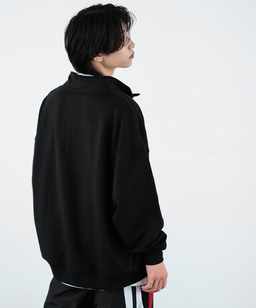 SIDEWAY STANCE(サイドウェイスタンス)の「【SIDEWAY STANCE】刺しゅう スウェット ハーフジップトレーナー(スウェット・メンズ・ブラック/ライトグレー系1/ネイビー系/ネイビー系1/ブラック系1/ライトグレー系/ライトグレー/ブラック系/ネイビー・LARGE/MEDIUM/SMALL/X-LARGE)」の21枚目の写真