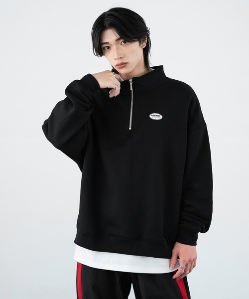 SIDEWAY STANCE(サイドウェイスタンス)の「【SIDEWAY STANCE】刺しゅう スウェット ハーフジップトレーナー(スウェット・メンズ・ブラック/ライトグレー系1/ネイビー系/ネイビー系1/ブラック系1/ライトグレー系/ライトグレー/ブラック系/ネイビー・LARGE/MEDIUM/SMALL/X-LARGE)」の22枚目の写真