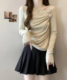 花柄トップス