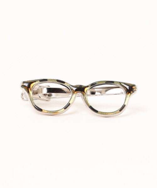 Alexander Julian（アレキサンダージュリアン）の「アレキサンダージュリアン シルク混 ネクタイ＆タイバーセット 眼鏡ストライプ（ネクタイ・メンズ・ネイビー・FREE）」の3枚目の写真