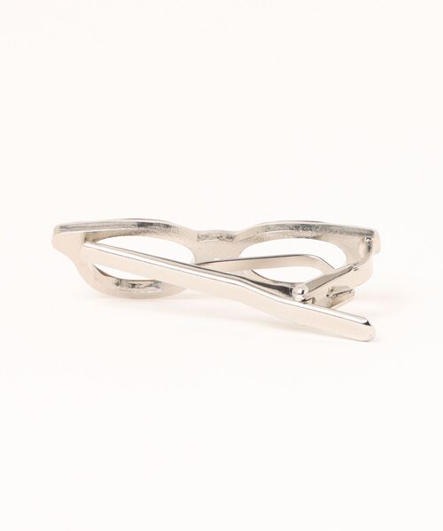 Alexander Julian（アレキサンダージュリアン）の「アレキサンダージュリアン シルク混 ネクタイ＆タイバーセット 眼鏡ストライプ（ネクタイ・メンズ・ネイビー・FREE）」の2枚目の写真