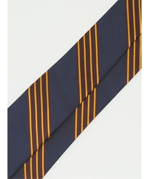 Alexander Julian（アレキサンダージュリアン）の「アレキサンダージュリアン シルク混 ネクタイ＆タイバーセット 眼鏡ストライプ（ネクタイ・メンズ・ネイビー・FREE）」の10枚目の写真