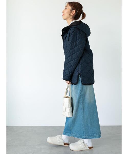 Lugnoncure（ルノンキュール）の「フード付キルトミドルコート（その他アウター・レディース・カーキ/ブラック/オフホワイト/ネイビー・F）」の9枚目の写真