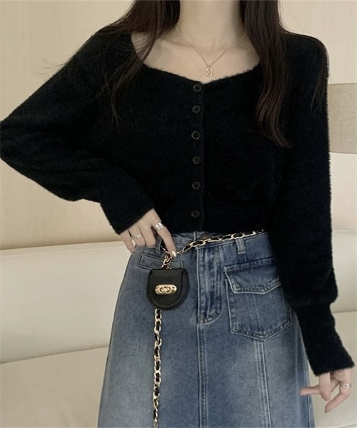 FREE STYLISTS(フリー スタイリスト)の「ショートシャギーニットカーディガン(カーディガン/ボレロ・レディース・ホワイト/ブルー/ブラック/カーキ/ブラウン・FREE)」の10枚目の写真