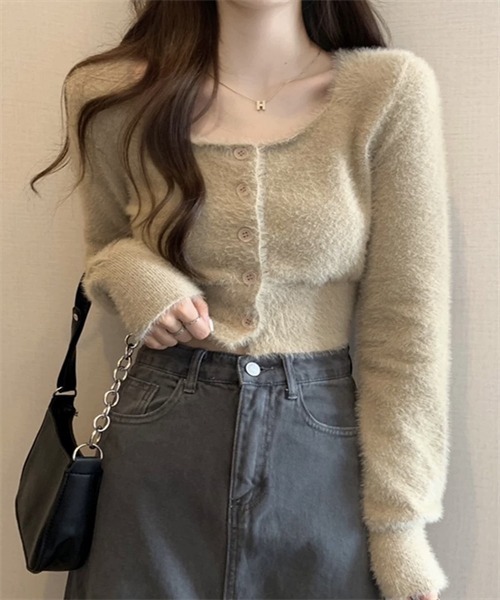 FREE STYLISTS(フリー スタイリスト)の「ショートシャギーニットカーディガン(カーディガン/ボレロ・レディース・ホワイト/ブルー/ブラック/カーキ/ブラウン・FREE)」の17枚目の写真