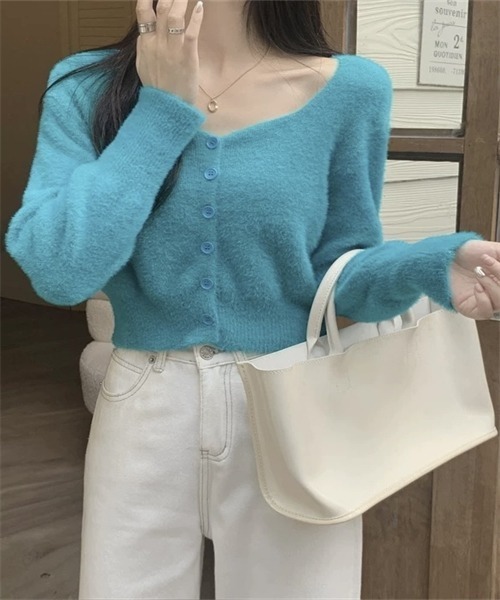 FREE STYLISTS(フリー スタイリスト)の「ショートシャギーニットカーディガン(カーディガン/ボレロ・レディース・ホワイト/ブルー/ブラック/カーキ/ブラウン・FREE)」の21枚目の写真