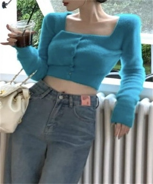 FREE STYLISTS(フリー スタイリスト)の「ショートシャギーニットカーディガン(カーディガン/ボレロ・レディース・ホワイト/ブルー/ブラック/カーキ/ブラウン・FREE)」の22枚目の写真