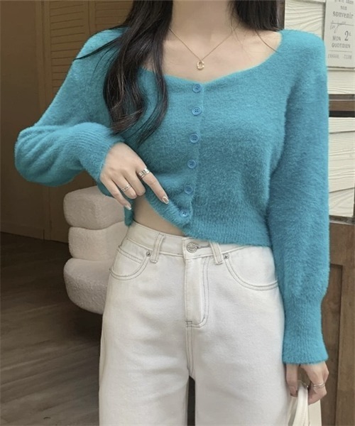 FREE STYLISTS(フリー スタイリスト)の「ショートシャギーニットカーディガン(カーディガン/ボレロ・レディース・ホワイト/ブルー/ブラック/カーキ/ブラウン・FREE)」の20枚目の写真