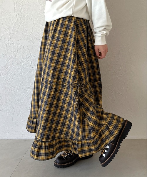 kutir(クティール)の「【2サイズ展開】アソートダブルリボンフリルスカート(スカート・レディース・ネイビー/レッド/ブラック/チャコールグレー/ブラック系その他/ブルー/イエロー/グリーン・MEDIUM/LARGE)」の16枚目の写真