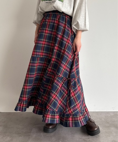 kutir（クティール）の「【2サイズ展開】アソートダブルリボンフリルスカート（スカート・レディース・ネイビー/レッド/ブラック/チャコールグレー/ブラック系その他/ブルー/イエロー/グリーン・MEDIUM/LARGE）」の18枚目の写真