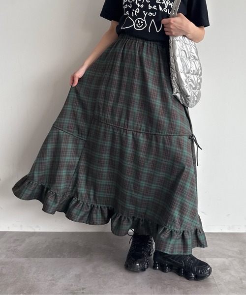 kutir（クティール）の「【2サイズ展開】アソートダブルリボンフリルスカート（スカート・レディース・ネイビー/レッド/ブラック/チャコールグレー/ブラック系その他/ブルー/イエロー/グリーン・MEDIUM/LARGE）」の19枚目の写真