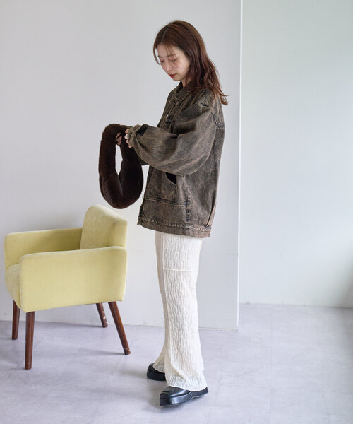 Kastane（カスタネ）の「パッチワークレギンス（その他パンツ・レディース・ブラック/アイボリー・FREE）」の3枚目の写真