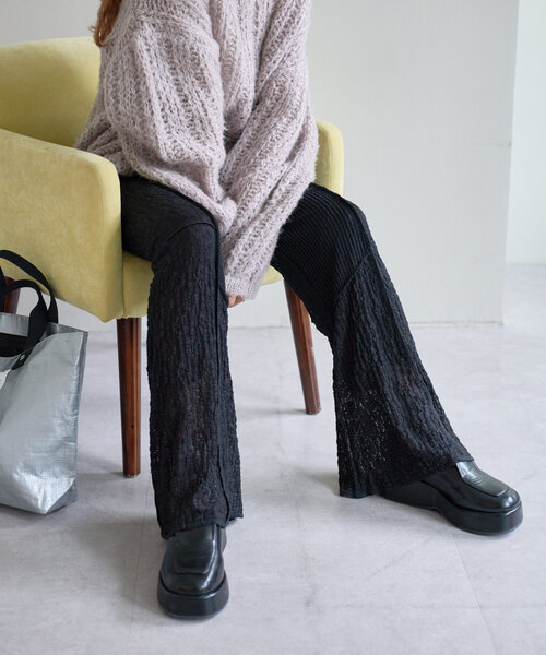 Kastane（カスタネ）の「パッチワークレギンス（その他パンツ・レディース・ブラック/アイボリー・FREE）」の7枚目の写真