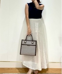 ST Jacquard シルエット スクエアトートバッグ