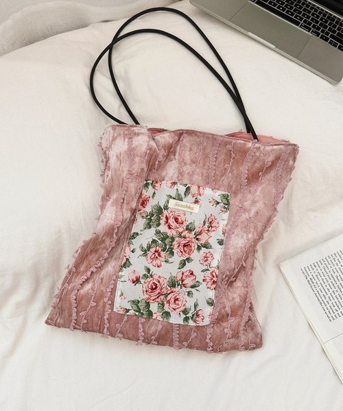 aimoha（アイモハ）の「レース刺繍ポケットトートバッグ（トートバッグ・レディース・ピンク系その他/ベージュ/ピンク系その他2/グリーン・FREE）」の19枚目の写真