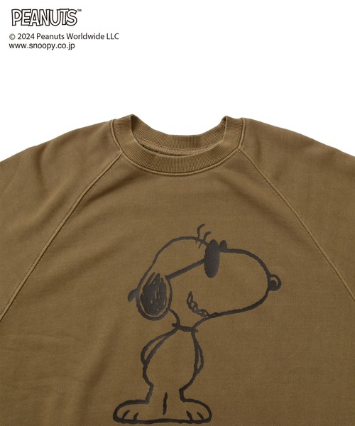 GLAZOS（グラソス）の「【大人向けサイズあり】【PEANUTS】ジョークール ラグラントレーナー（スウェット・キッズ・ブラウン/レッド/ベージュ・M/S/LL/L）」の6枚目の写真