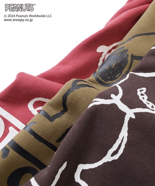 GLAZOS（グラソス）の「【大人向けサイズあり】【PEANUTS】ジョークール ラグラントレーナー（スウェット・キッズ・ブラウン/レッド/ベージュ・M/S/LL/L）」の9枚目の写真